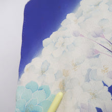 Load image into Gallery viewer, Furisode Vintage(1950-1980) Blue Rose Tall Silk #9609H4