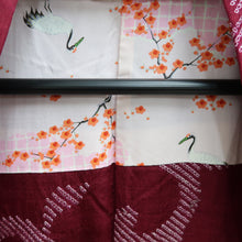 Load image into Gallery viewer, Haori Jacket Vintage(1950-1980) Wine red Shibori Karakusa Silk #11018A2