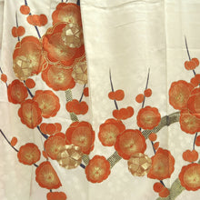 Load image into Gallery viewer, Furisode Vintage(1950-1980) Cream white Plum blossom Branch Silk #10566B4