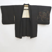 Load image into Gallery viewer, Haori Jacket Vintage(1950-1980) Black Gold Chrysanthemum Silk #10102D2