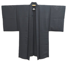 Load image into Gallery viewer, Men's Haori Vintage(1950-1980) Black See-Through Montsuki Silk #10434A3