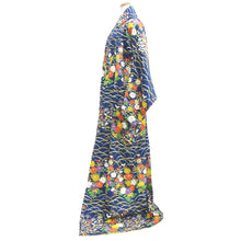 Load image into Gallery viewer, Kimono Blue Chrysanthemum Silk #10528B2