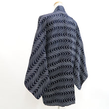 Load image into Gallery viewer, Haori Jacket Midnight blue Full Shibori Wave Silk #10959F2