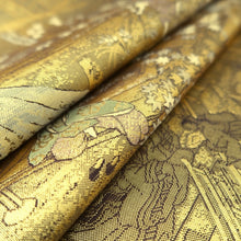Load image into Gallery viewer, Fukuro Obi Gold Samurai Heian Period Aristocrats Silk BB346W1
