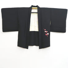 Load image into Gallery viewer, Haori Jacket Vintage(1950-1980) Black Plum blossom Branch Silk #9734A2