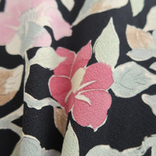 Load image into Gallery viewer, Haori Jacket Vintage(1950-1980) Black Camellia Branch Silk #10688D1
