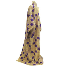 Load image into Gallery viewer, Kimono Vintage(1920-1950) Purple Yellow Shibori Silk #10772D4