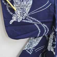 Load image into Gallery viewer, Yukata Navy Butterfly Cotton #11102B1