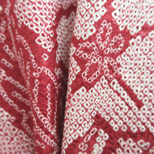 Load image into Gallery viewer, Haori Jacket Vintage(1950-1980) Red Full Shibori Flower Silk #10237E2