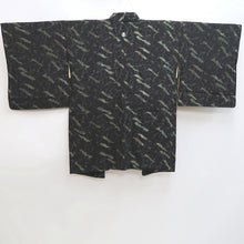 Load image into Gallery viewer, Haori Jacket Vintage(1950-1980) Black Gold Abstract art Silk #10117D2
