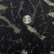 Load image into Gallery viewer, Haori Jacket Vintage(1950-1980) Black Gold Abstract art Silk #10117D2