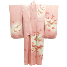 Load image into Gallery viewer, Furisode Pink Butterfly Silk #10328F1