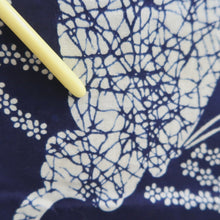 Load image into Gallery viewer, Yukata Navy Butterfly Cotton #11102B1