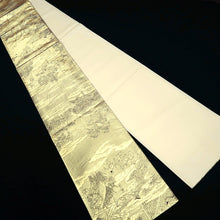 Load image into Gallery viewer, Fukuro Obi Gold Samurai Heian Period Aristocrats Silk BB346W1