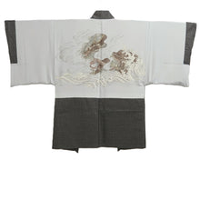 Load image into Gallery viewer, Men's Haori Vintage(1950-1980) Dark Brown Double Dragon Silk #10653C4