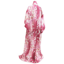 Load image into Gallery viewer, Kimono Magenta Plum blossom Folding Fan Silk #10538B3