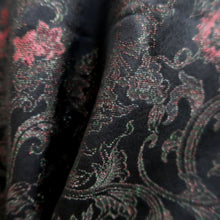 Load image into Gallery viewer, Haori Jacket Vintage(1950-1980) Black Silver Gold Karakusa Silk #10011C3