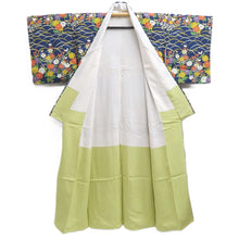 Load image into Gallery viewer, Kimono Blue Chrysanthemum Silk #10528B2