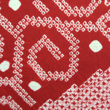 Load image into Gallery viewer, Haori Jacket Vintage(1920-1950) Red Shibori Botanical Silk #11007F5