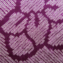 Load image into Gallery viewer, Haori Jacket Vintage(1920-1950) Purple Shibori Floral pattern Karakusa Silk #11058A3