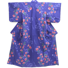 Load image into Gallery viewer, Yukata Blueish Purple Flower Cotton #10763D4