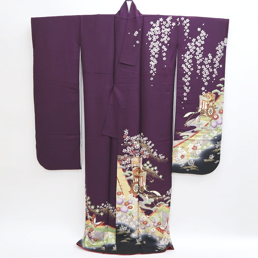 Furisode Purple Sakura Tall Silk #9682J3 – Mikula Kimono