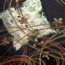 Load image into Gallery viewer, Haori Jacket Vintage(1950-1980) Black Gold Chrysanthemum Silk #10102D2