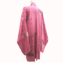 Load image into Gallery viewer, Haori Jacket Vintage(1920-1950) Pink Rinzu Karakusa Long Silk #9639J1
