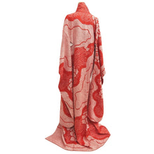 Load image into Gallery viewer, Furisode Red Shibori Flower Silk #10567B4