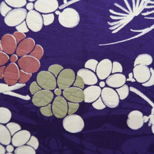 Load image into Gallery viewer, Haori Jacket Vintage(1920-1950) Blueish Purple Floral pattern Silk #11048A3