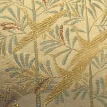 Load image into Gallery viewer, Fukuro Obi Gold Crane Birds Silk BB339V9
