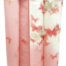 Load image into Gallery viewer, Furisode Pink Butterfly Silk #10328F1