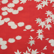 Load image into Gallery viewer, Juban Vintage(1950-1980) Red Maple Leaf Chrysanthemum Silk #10383F4