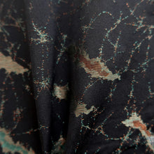 Load image into Gallery viewer, Haori Jacket Vintage(1950-1980) Black Gold Abstract art Silk #10117D2