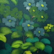 Load image into Gallery viewer, Haori Jacket Dark Green Flower Silk #10860E3