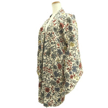 Load image into Gallery viewer, Haori Jacket Vintage(1950-1980) White Floral pattern Silk #10739D3