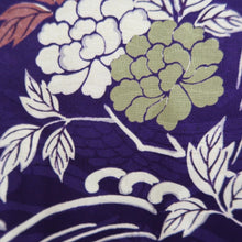 Load image into Gallery viewer, Haori Jacket Vintage(1920-1950) Blueish Purple Floral pattern Silk #11048A3