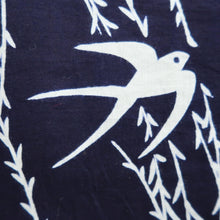 Load image into Gallery viewer, Yukata Vintage(1950-1980) Navy Swallow Willow Cotton #10481A5