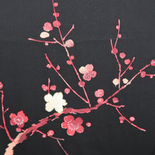 Load image into Gallery viewer, Haori Jacket Vintage(1950-1980) Black Plum blossom Branch Silk #9734A2