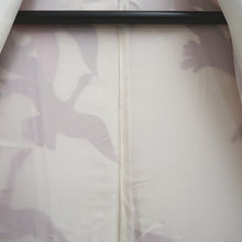 Load image into Gallery viewer, Furisode White Red Crane Birds Silk #10318F1