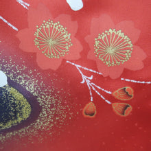 Load image into Gallery viewer, Furisode Red Butterfly Cherry Blossom Silk #10307E5