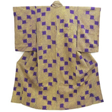 Load image into Gallery viewer, Kimono Vintage(1920-1950) Purple Yellow Shibori Silk #10772D4