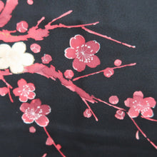 Load image into Gallery viewer, Haori Jacket Vintage(1950-1980) Black Plum blossom Branch Silk #9734A2