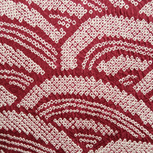 Load image into Gallery viewer, Haori Jacket Vintage(1950-1980) Wine red Shibori Wave Silk #9745A2