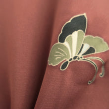 Load image into Gallery viewer, Haori Jacket Reddish Brown Butterfly Silk #10949F2
