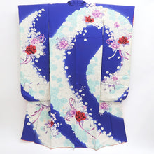 Load image into Gallery viewer, Furisode Vintage(1950-1980) Blue Rose Tall Silk #9609H4