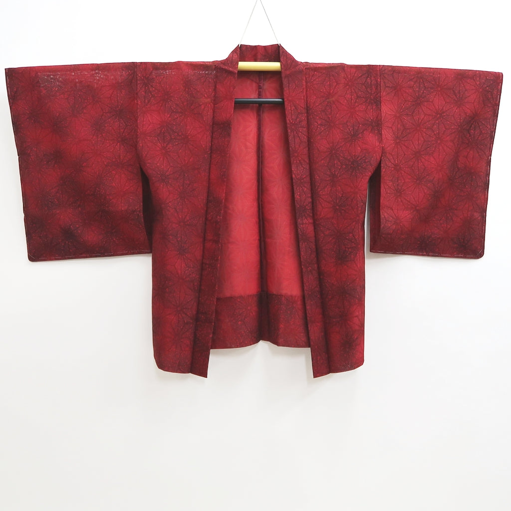 Haori Jacket Vintage(1950-1980) Red See-Through Asanoha Silk #9811B1 –  Mikula Kimono