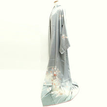 Load image into Gallery viewer, Kimono Gray Chrysanthemum Sayagata Tall Silk #9940B5