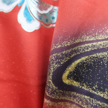 Load image into Gallery viewer, Furisode Red Butterfly Cherry Blossom Silk #10307E5