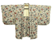 Load image into Gallery viewer, Haori Jacket Vintage(1950-1980) White Floral pattern Silk #10739D3